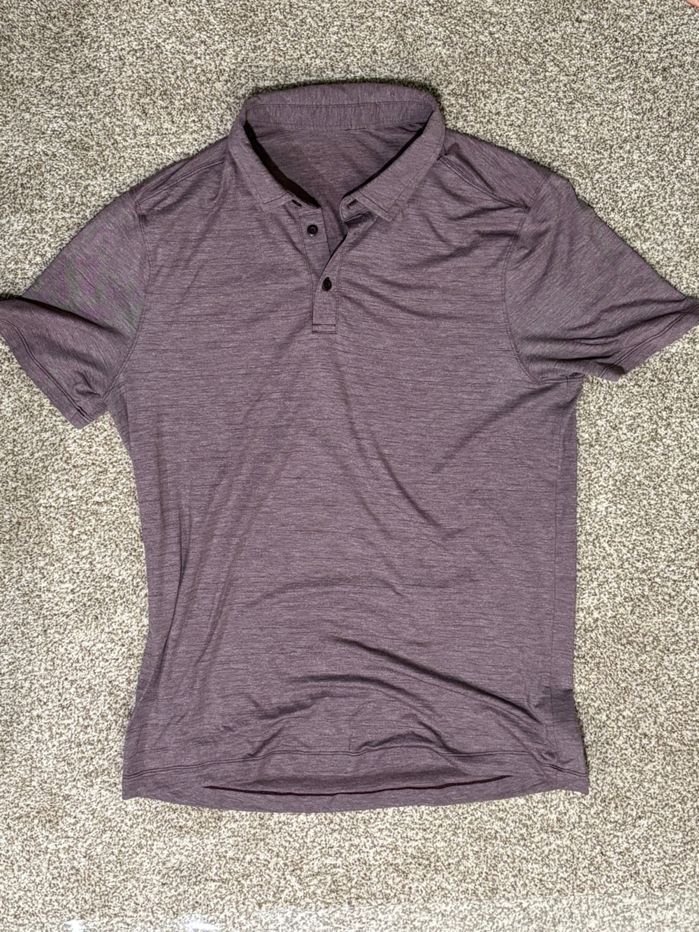 Lululemon Men's Short Sleeve Heathered Purple Polo